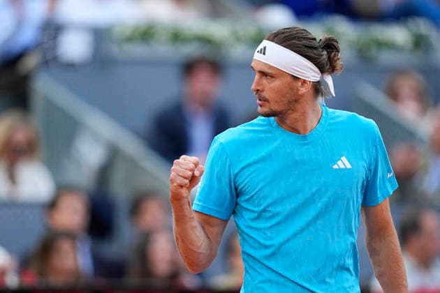 May 1, 2026, Madrid, Madrid, Spain: Alexander Zverev of Germany plays against Alexander Blockx of Belgium during the Mutua Madrid Open 2026 at La Caja Magica on May 01, 2026 in Madrid, Spain. Mutua Madrid Open 2026 - Day 12  - ZUMAa181 20260501_zaa_a181_319 Copyright: xOscarxJ.xBarrosox