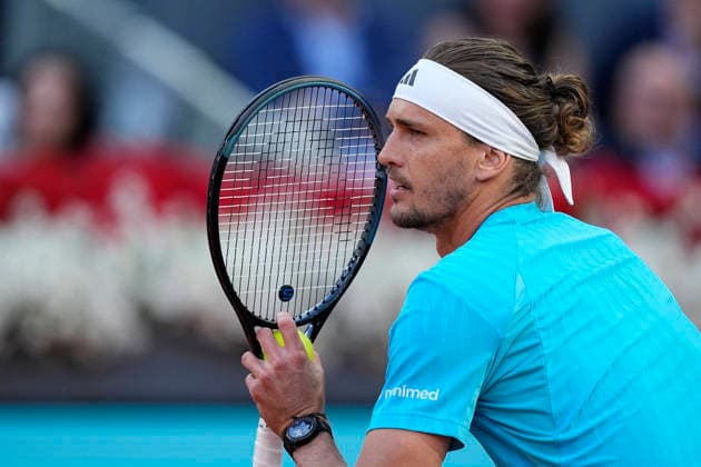 May 1, 2026, Madrid, Madrid, Spain: Alexander Zverev of Germany plays against Alexander Blockx of Belgium during the Mutua Madrid Open 2026 at La Caja Magica on May 01, 2026 in Madrid, Spain. Mutua Madrid Open 2026 - Day 12  - ZUMAa181 20260501_zaa_a181_338 Copyright: xOscarxJ.xBarrosox