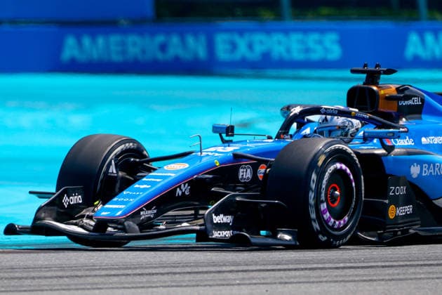 MIAMI GARDENS, FL - MAY 01: Alexander Albon of Thailand and driver of the (23) Atlassian Williams F1 Team race car is seen on the track during practice for the F1 Miami Grand Prix on May 01, 2026, at the Miami International Autodrome in Miami Gardens, Florida. (Photo by Chris Arjoon Icon Sportswire) AUTO: MAY 01 F1 Miami Grand Prix EDITORIAL USE ONLY Icon2605010010059