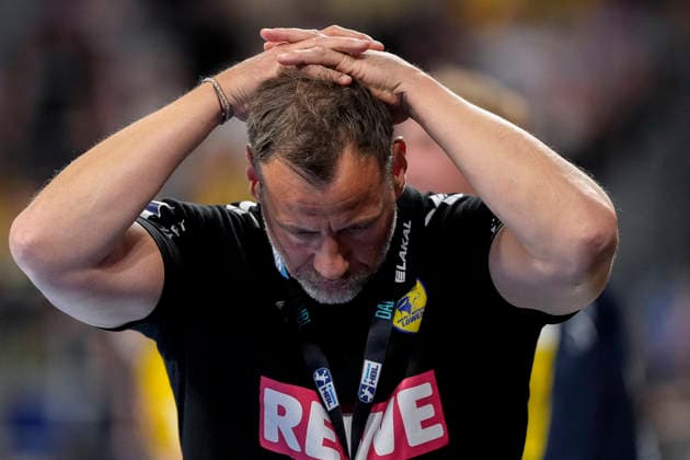 Maik Machulla coach, head coach, RNL , single picture, single photo, action, action, looking disappointed, disappointment, frustration, disappointed, pessimistic, 01 05 2026, Mannheim Germany , Handball, Bundesliga, Rhein Neckar Löwen MT Melsungen xozx