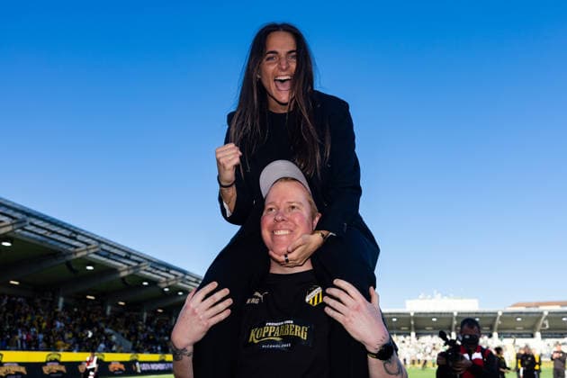 260501 Head coach Elena Sadiku of Häcken celebrates after the UEFA Women s Europa Cup final between Häcken and Hammarby on May 1, 2026 in Göteborg Photo Michael Erichsen BILDBYRAN COP 89 DS0574 bbeng dam europa cup football fotball fotboll hammarby häcken soccer uefa womens europa cup jubel  Copyright: MICHAELxERICHSEN BB260501MI189