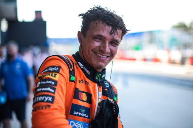 F1 - MIAMI GRAND PRIX 2026 NORRIS Lando (gbr), McLaren F1 Team MCL40, portrait, celebrating his pole position for the sprint race during the Formula 1 Miami Grand Prix 2026, 4th round of the 2026 Formula One World Championship, WM, Weltmeisterschaft from May 1 to 3, 2026 on the Miami International Autodrome, in Miami Gardens, USA - Miami GardensUnited States  Copyright: xDPPIx