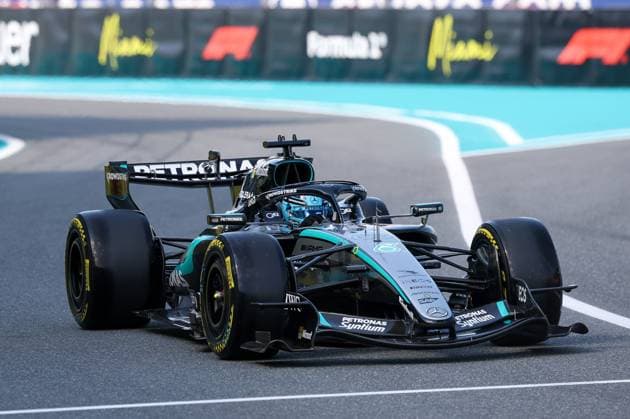 George Russell Mercedes AMG Petronas 63 , Grand Prix of Miami, Motorsport, Men, Formula 1, Sprint Qualifying, 01 05 2026 Miami Florida USA Copyright: xkolbert-press ChristianxKolbertx