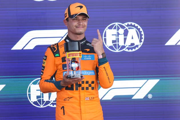 Formula 1 Crypto.com Miami Grand Prix 2026 Lando Norris (GBR), Sprint Qualifying winner, pole position Pirelli awardMcLaren Mastercard F1 Team, MCL40 during Formula 1 Crypto.com Miami Grand Prix 2026. on May 1., 2026 in Miami, United States Of America Zsombor Toth Miami Miami International Autodrome Florida United States Of America