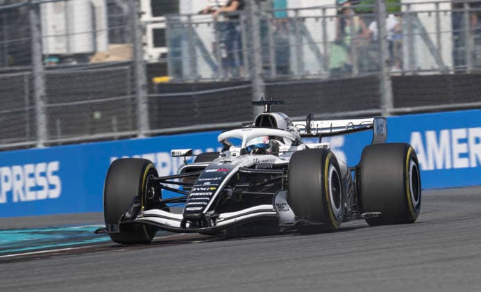 May 1, 2026, Miami, Florida, USA: 11 Cadillac-Ferrari Driver SERGIO PEREZ going into turn 7 during the sprints F1 Crypto Miami GP 2026  - ZUMAm147 20260501_zap_m147_028 Copyright: xHossxMcBainx
