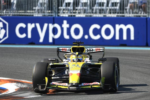 RECORD DATE NOT STATED 1st May 2026; Miami International Autodrome, Miami, Florida, United States of America; 2026 FIA Formula 1 Miami Grand Prix; Sprint Qualifying;Arvid Lindblad (41) of Great Britain and Visa Cash App Racing Bulls Formula One Team enters turn 1 JeffxRobinson