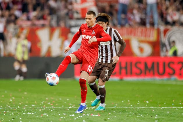 Hamburg, 17 April 2026 Football, 1 Bundesliga 2025 26, FC St Pauli 1 FC Köln Said El Mala 1 FC Köln, 13 , Tomoya Ando FC St Pauli, 15 DFL REGULATIONS PROHIBIT ANY USE OF PHOTOGRAPHS AS IMAGE SEQUENCES AND OR QUASI VIDEO