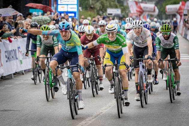 Sport Bilder des Tages 61st Presidential Cycling Tour of Turkiye ANTALYA, TURKIYE - MAY 2: Italian cyclists Davide Ballerini from XDS Astana team wins the seventh stage of the Presidential Cycling Tour of Turkiye 2026 (TUR 2026) on the Antalya-Antalya route in Antalya, Turkiye, on May 2, 2026. The race, held for the 61st time, is included in the Union Cycliste Internationale (UCI) Europe Tour calendar and is Turkiye’s only event in the ProSeries category. Ahmet Serdar Eser Anadolu Ankara Turkey. Editorial use only. Please get in touch for any other usage.  Copyright: x2026xAnadoluxAhmetxSerdarxEserx