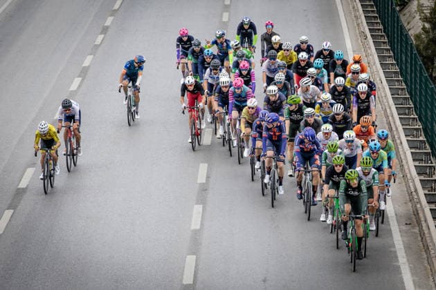 61st Presidential Cycling Tour of Turkiye ANTALYA, TURKIYE - MAY 2: Cyclists compete during the seventh stage of the Presidential Cycling Tour of Turkiye 2026 (TUR 2026) on the Antalya-Antalya route in Antalya, Turkiye, on May 2, 2026. The race, held for the 61st time, is included in the Union Cycliste Internationale (UCI) Europe Tour calendar and is Turkiye’s only event in the ProSeries category. Ahmet Serdar Eser Anadolu Antalya Turkey. Editorial use only. Please get in touch for any other usage.  Copyright: x2026xAnadoluxAhmetxSerdarxEserx