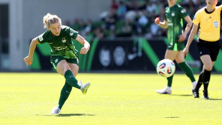 VfL vs Leipzig, BL Women Wolfsburg, 02 05 2026, Football, Women, Google Pixel Bundesliga, Season 2025 2026, VfL Wolfsburg vs RB Leipzig, Justine Kielland VfL Wolfsburg AOK Stadion Niedersachsen Germany