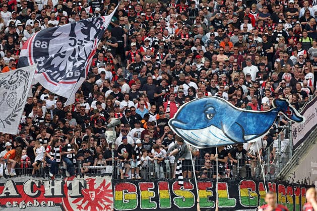 Sport Bilder des Tages 02.05.2026, xovx, Fußball Fußball Bundesliga, Eintracht Frankfurt - Hamburger SV Fans von Eintracht Frankfurt mit Wal Timmy (DFL DFB REGULATIONS PROHIBIT ANY USE OF PHOTOGRAPHS as IMAGE SEQUENCES and or QUASI-VIDEO) emspor Frankfurt *** 02 05 2026, xovx, Fußball Fußball Bundesliga, Eintracht Frankfurt Hamburger SV Fans von Eintracht Frankfurt mit Wal Timmy DFL DFB REGULATIONS PROHIBIT ANY USE OF PHOTOGRAPHS as IMAGE SEQUENCES and or QUASI VIDEO emspor Frankfurt