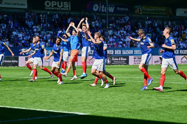 02 05 2026, Soccer, Men, 2 BL Bundesliga , Season 2025 2026, Holstein Kiel Eintracht Braunschweig, 32 Matchday Holstein Kiel celebrates relegation Kiel, Holstein Stadion Holstein Stadion Schleswig Holstein Germany