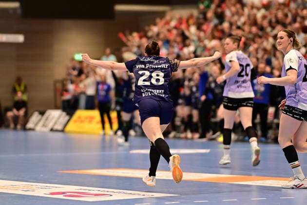 Handball I Women I Season 2025 2026 I Play Offs 5 11 I 3 Matchday I Buxtehuder SV VfL Oldenburg I 02 05 2026 Cheers, excitement, enthusiasm, euphoria, joy, happiness, cheerfulness at Teresa von Prittwitz 28, Buxtehuder Sportverein Buxtehude Halle Nord Niedersachsen Germany Copyright: xLobeca FelixxSchlikisx