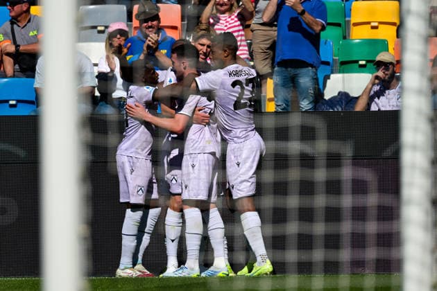 CALCIO - Serie A - Udinese Calcio vs Torino FC Udinese s Thomas Kristensen celebrates after scoring a goal during Udinese Calcio vs Torino FC, Italian soccer Serie A match in Udine, Italy, May 02 2026 Udine Italy  Copyright: xIPAxSport ABACAx