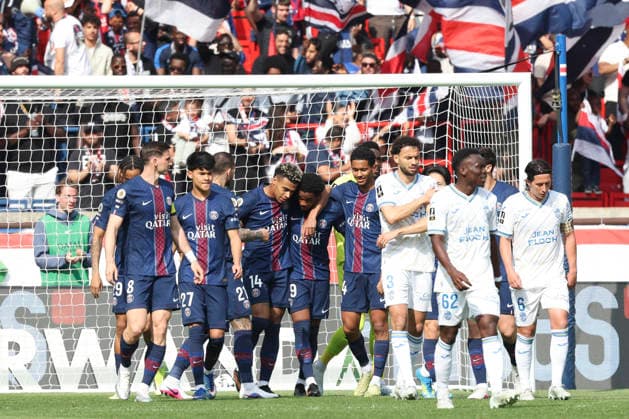 FOOTBALL : Paris Saint Germain Vs FC Lorient - Ligue 1 - 02 05 2026 Joie sur le but de Ibrahim Mbaye (PSG) ParisFrance  Copyright: xMichaelxBaucherx