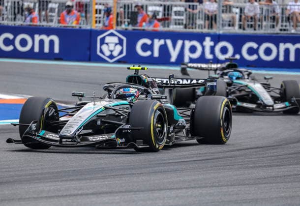 Formula One Miami Grand Prix - Sprint and Qualifying Mercedes driver Andrea Kimi Antonelli of Italy competes in the Sprint race at the Miami International Autodrome in Miami Gardens, Florida, USA, 02 May 2026. The 2026 Formula 1 Miami Grand Prix will be held on 03 May. MIAMI GARDENS FLORIDA United States  Copyright: xCRISTOBALxHERRERA-ULASHKEVICHx