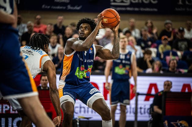 Rostock, Germany 02 May 2026 1 BBL 2025 2026 Sp 32 Rostock Seawolves vs Science City Jena Pictured Kassim Nicholson Rostock Seawolves Copyright: xFotostandx xVoelkerx