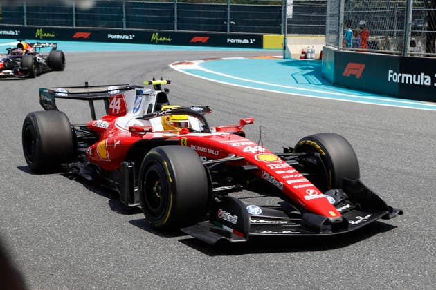 RECORD DATE NOT STATED 2nd May 2026; Miami International Autodrome, Miami, Florida, United States of America; 2026 FIA Formula 1 Miami Grand Prix; Sprint Race;Lewis Hamilton (44) of Great Britain and Scuderia Ferrari HP exits turn 17 JeffxRobinson