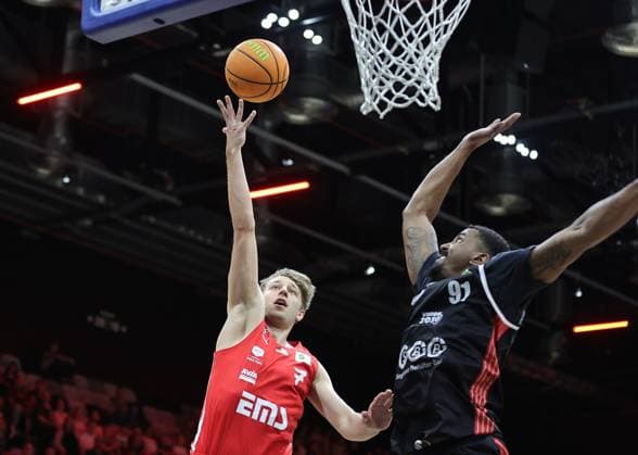 02 05 2026 Basketball Season 2025 2026 2 Bundesliga Pro A 34 Matchday Nuremberg Falcons Basketball Club NBC SBB Baskets Wolmirstedt Sportfoto Zink DaMa xdaxmax Christian Feneberg 7, Nuremberg Falcons BC NBC Michael Hughes II 91, SBB Baskets Wolmirstedt
