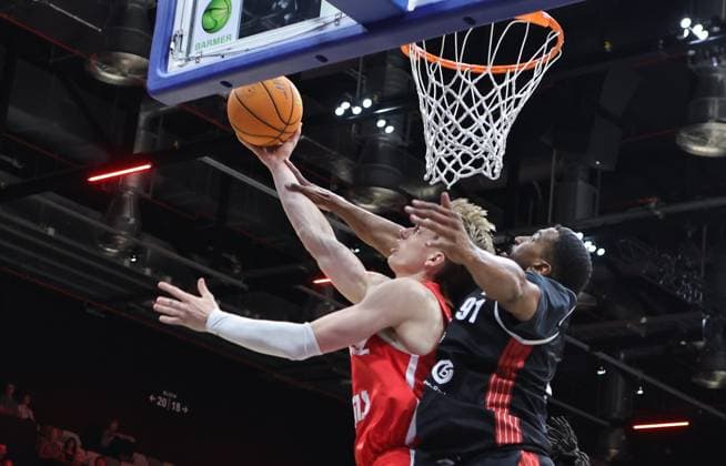 02 05 2026 Basketball Season 2025 2026 2 Bundesliga Pro A 34 Matchday Nuremberg Falcons Basketball Club NBC SBB Baskets Wolmirstedt Sportfoto Zink DaMa xdaxmax Trevor James Baskin 22, Nuremberg Falcons BC NBC Michael Hughes II 91, SBB Baskets Wolmirstedt