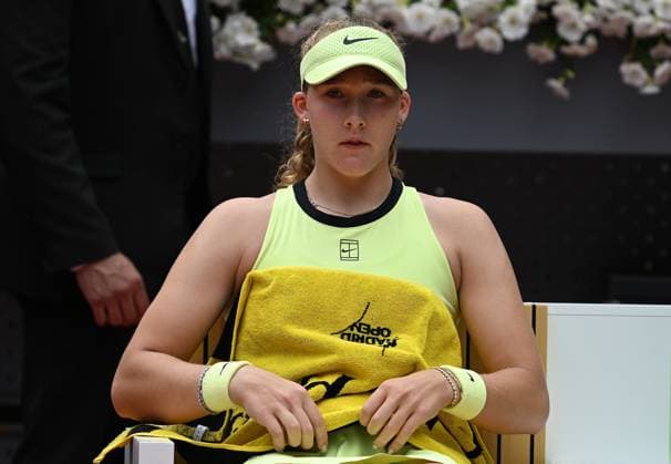 Mutua Madrid Open tennis tournament MADRID, SPAIN - MAY 02: Russian tennis player Mirra Andreeva in action against Ukraine s Marta Kostyuk (not seen) during the WTA, Tennis Damen women s singles final match of the Mutua Madrid Open at Caja Magica in Madrid, Spain, on May 02, 2026. Burak Akbulut Anadolu Madrid Spain. Editorial use only. Please get in touch for any other usage.  Copyright: x2026xAnadoluxBurakxAkbulutx