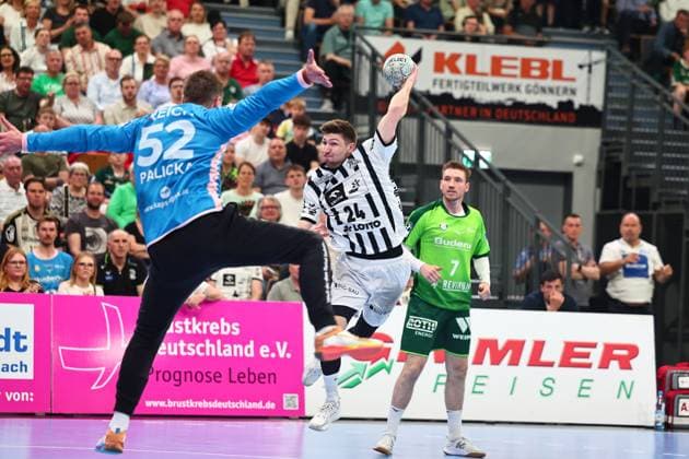 Goal throw by Lukas Zerbe THW Kiel, 24 GER, HSG Wetzlar vs THW Kiel, Handball, 1 Bundesliga, Matchday 30, Season 2025 2026, 02 05 2026 GER, HSG Wetzlar vs THW Kiel, Handball, 1 Bundesliga, Matchday 30, Season 2025 2026, 02 05 2026 Wetzlar Copyright: xEibner-Pressefoto RenexWeissx EP_RWS