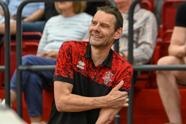 Michael Koch Bayer Giants Leverkusen, Coach Artland Dragons vs Bayer Giants Leverkusen, 2 Basketball Bundesliga, Pro A, 34 Matchday, Season 2025 2026, 02 05 2026, Artland Dragons vs Bayer Giants Leverkusen, 2 Basketball Bundesliga, Pro A, 34 Matchday, Season 2025 2026, 02 05 2026 Quakenbrueck Copyright: xEibner-Pressefoto RobertxGertzenx EP_RGN
