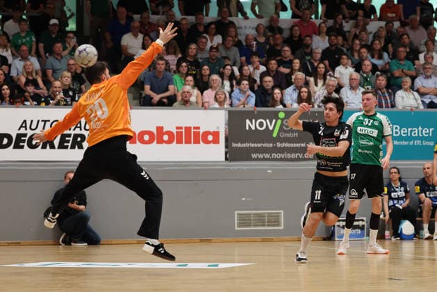 02 05 2026, Handball, Men, 3 Liga Staffel Süd West, Season 2025 2026, HG Saarlouis TV Homburg, Michel Fiedler HG Saarlouis , Jose Resende TV Homburg Saarlouis Stadtgartenhalle Saarland Germany DEU Copyright: xSebastianxBachx
