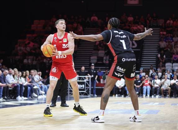 02 05 2026 Basketball Season 2025 2026 2 Bundesliga Pro A 34 Matchday Nuremberg Falcons Basketball Club NBC SBB Baskets Wolmirstedt Sportfoto Zink DaMa xdaxmax Vincent John Friederici 30, Nuremberg Falcons BC NBC Daivien Latrell Williamson 7, SBB Baskets Wolmirstedt