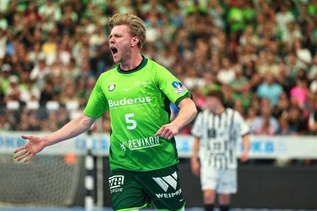 Tristan Kirchner HSG Wetzlar, 05 cheers GER, HSG Wetzlar vs THW Kiel, Handball, 1 Bundesliga, Matchday 30, Season 2025 2026, 02 05 2026 GER, HSG Wetzlar vs THW Kiel, Handball, 1 Bundesliga, Matchday 30, Season 2025 2026, 02 05 2026 Wetzlar Copyright: xEibner-Pressefoto RenexWeissx EP_RWS