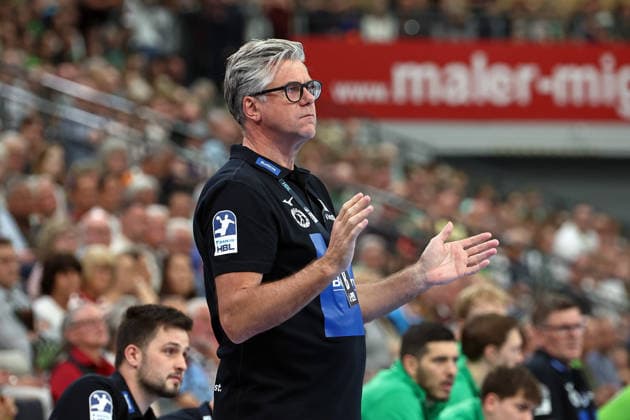 02 05 2026, xovx, Handball Daikin Handball Bundesliga, HSG Wetzlar THW Kiel Coach Runar Sigtryggsson HSG Wetzlar Wetzlar Buderus Arena Hessen Germany EN