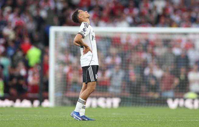 Joshua King of Fulham shows a look of dejection at full time Arsenal v Fulham, Premier League, Football, Emirates Stadium, London , UK - 02 May 2026London Emirates Stadium United Kingdom EDITORIAL USE ONLY No use with unauthorised audio, video, data, fixture lists, club league logos or live services. Online in-match use limited to 120 images, no video emulation. No use in betting, games or single club league player publications.  Copyright: xKieranxMcManus Shutterstockx 16854568as