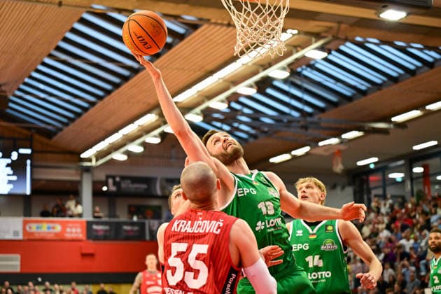 Marko Bacak 2 Bundesliga Pro A, 34 Matchday, 46ers, Basketball, Basketball season 2025 2026, BBL, Germany, Giessen 46ers EPG Baskets Koblenz, Giessen in red,Koblenz in green, Men, Men