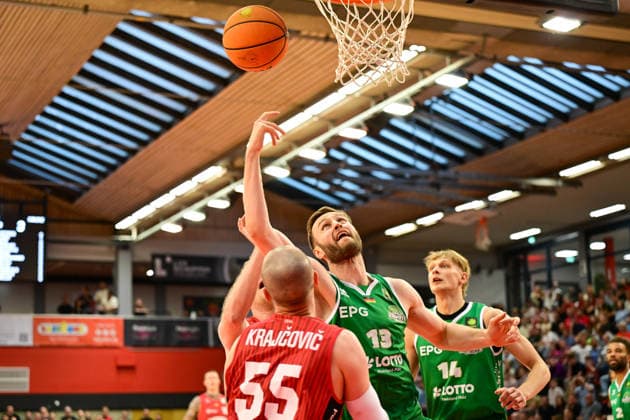 Marko Bacak 2 Bundesliga Pro A, 34 Matchday, 46ers, Basketball, Basketball season 2025 2026, BBL, Germany, Giessen 46ers EPG Baskets Koblenz, Giessen in red,Koblenz in green, Men, Men