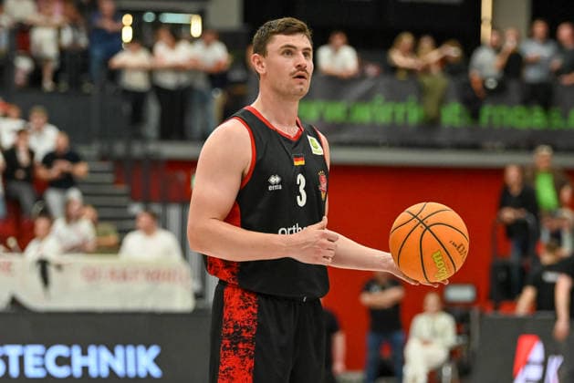 Luca Kahl Bayer Giants Leverkusen, 03 Artland Dragons vs Bayer Giants Leverkusen, 2 Basketball Bundesliga, Pro A, 34 Matchday, Season 2025 2026, 02 05 2026, Artland Dragons vs Bayer Giants Leverkusen, 2 Basketball Bundesliga, Pro A, 34 Matchday, Season 2025 2026, 02 05 2026 Quakenbrueck Copyright: xEibner-Pressefoto RobertxGertzenx EP_RGN