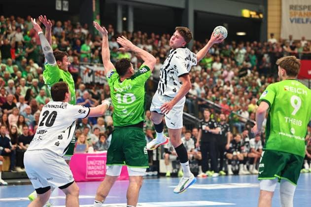 Goal throw by Rasmus Ankermann THW Kiel, 22 GER, HSG Wetzlar vs THW Kiel, Handball, 1 Bundesliga, Matchday 30, Season 2025 2026, 02 05 2026 GER, HSG Wetzlar vs THW Kiel, Handball, 1 Bundesliga, Matchday 30, Season 2025 2026, 02 05 2026 Wetzlar Copyright: xEibner-Pressefoto RenexWeissx EP_RWS