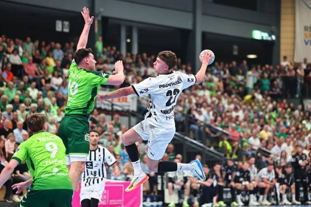 Goal throw by Rasmus Ankermann THW Kiel, 22 GER, HSG Wetzlar vs THW Kiel, Handball, 1 Bundesliga, Matchday 30, Season 2025 2026, 02 05 2026 GER, HSG Wetzlar vs THW Kiel, Handball, 1 Bundesliga, Matchday 30, Season 2025 2026, 02 05 2026 Wetzlar Copyright: xEibner-Pressefoto RenexWeissx EP_RWS