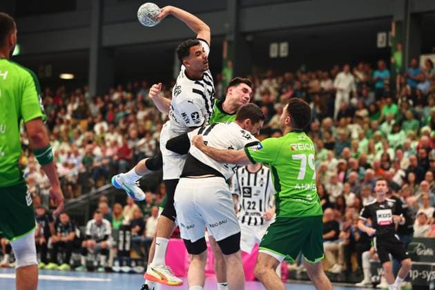 Goal throw by Mohab Mohamed Saeed Abdelhak THW Kiel, 48 GER, HSG Wetzlar vs THW Kiel, Handball, 1 Bundesliga, Matchday 30, Season 2025 2026, 02 05 2026 GER, HSG Wetzlar vs THW Kiel, Handball, 1 Bundesliga, Matchday 30, Season 2025 2026, 02 05 2026 Wetzlar Copyright: xEibner-Pressefoto RenexWeissx EP_RWS