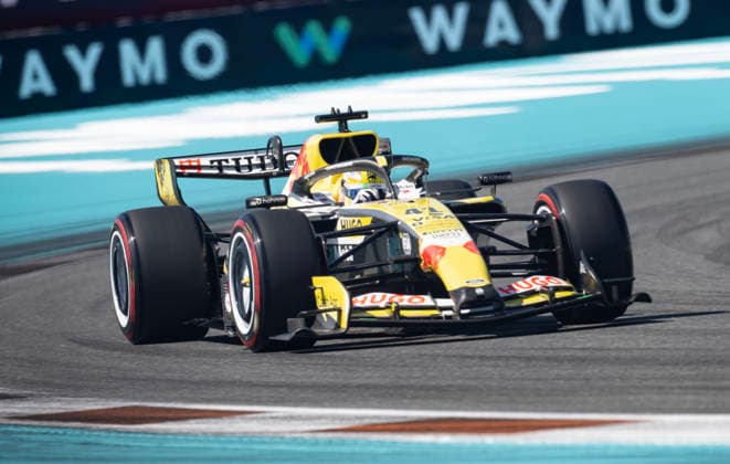 May 2, 2026, Miami, Florida, USA: 41 Racing Bulls Driver ARVID LINDBLAD during qualifying at turn 6 Miami USA - ZUMAm147 20260502_zap_m147_024 Copyright: xHossxMcBainx