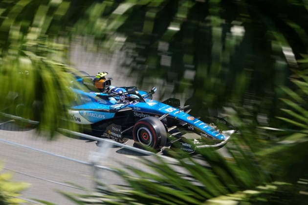RECORD DATE NOT STATED 2nd May 2026; Miami International Autodrome, Miami, Florida, United States of America; 2026 FIA Formula 1 Miami Grand Prix; Qualifying; Carlos Sainz (55) of Spain and Atlassian Williams F1 Team seen on the track through palm trees DavidxBuono
