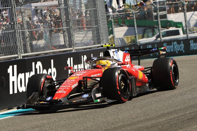 RECORD DATE NOT STATED 2nd May 2026; Miami International Autodrome, Miami, Florida, United States of America; 2026 FIA Formula 1 Miami Grand Prix; Qualifying; Lewis Hamilton (44) of Great Britain and Scuderia Ferrari HP races into turn 12 JeffxRobinson