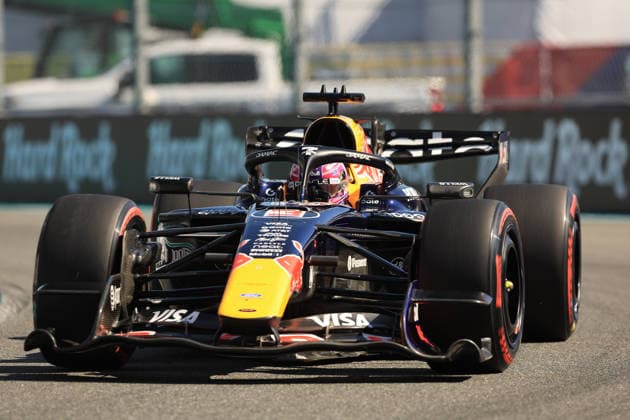 RECORD DATE NOT STATED 2nd May 2026; Miami International Autodrome, Miami, Florida, United States of America; 2026 FIA Formula 1 Miami Grand Prix; Qualifying; Max Verstappen (3) of the Netherlands and Oracle Red Bull Racing races into turn 12 JeffxRobinson