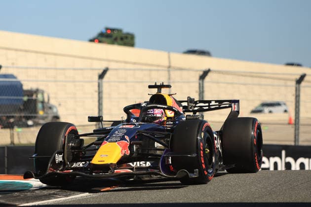 RECORD DATE NOT STATED 2nd May 2026; Miami International Autodrome, Miami, Florida, United States of America; 2026 FIA Formula 1 Miami Grand Prix; Qualifying; Max Verstappen (3) of the Netherlands and Oracle Red Bull Racing races into turn 14 JeffxRobinson