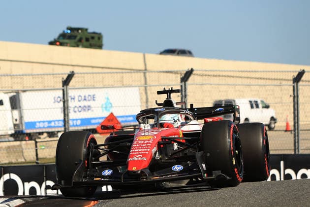 RECORD DATE NOT STATED 2nd May 2026; Miami International Autodrome, Miami, Florida, United States of America; 2026 FIA Formula 1 Miami Grand Prix; Qualifying; Charles Leclerc (16) of Monaco and Scuderia Ferrari HP races into turn 14 JeffxRobinson