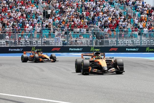 Lando Norris McLaren Formula 1 Team 1 , Oscar Piastri McLaren Formula 1 Team 81 , Miami Grand Prix, Motorsport, Men, Formula 1, Sprint Race, 02 05 2026 Miami Florida USA Copyright: xkolbert-press ChristianxKolbertx
