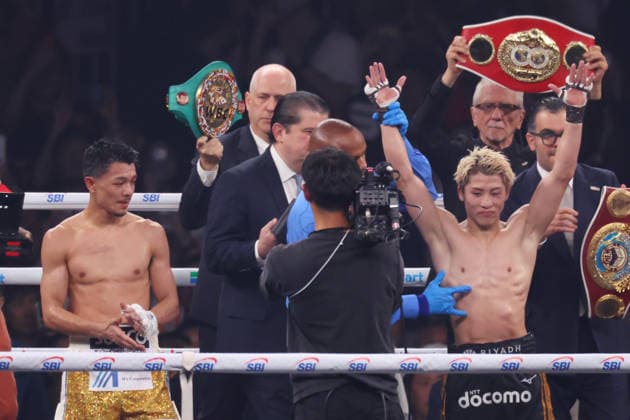 (L-R) Junto Nakatani (JPN), Naoya Inoue (JPN), MAY 2, 2026 - Boxing : WBA, WBC, IBF, WBO World Super Bantam weight Championship at Tokyo Dome in Tokyo, Japan. NoxThirdxPartyxSales  aflo_328986927