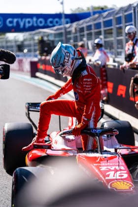 Formula 1 Miami Grand Prix 2026, USA - 02 May 2026 Scuderia Ferrari HP F1 Team s monegasque driver Charles Leclerc after the qualifying of the Formula 1 Miami Grand Prix 2026 Miami United States Copyright: xLucaxMartinix xSOPAxImagesx LMB03520