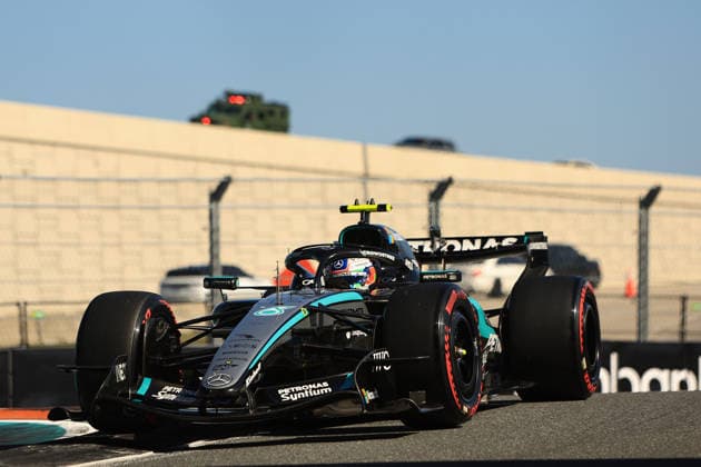 MIAMI GARDENS, FL - MAY 02: Mercedes driver Andrea Kimi Antonelli 12 enters turn 14 during qualifying for the F1 Miami Grand Prix on May 02, 2026 at Miami International Autodrome in Miami Gardens, FL. (Photo by Jeff Robinson Icon Sportswire) AUTO: MAY 02 F1 Miami Grand Prix EDITORIAL USE ONLY Icon050226118561