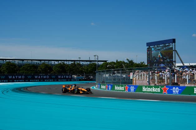 Lando Norris McLaren Mastercard Formula 1 Team, Great Britain, 01 USA, Formula 1 World Championship, Miami Grand Prix, Miami International Autodrome, Miami Gardens, Qualifying, 2026 season, 02 05 2026 USA, Formula 1 World Championship, Miami Grand Prix, Miami International Autodrome, Miami Gardens, Qualifying, 2026 season, 02 05 2026 Miami Gardens Copyright: xEibner-Pressefoto ScottxColemanx EP_SCN
