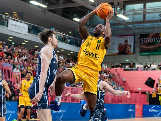 Jordan Nathaniel Johnson Tigers Tuebingen 11 , Tigers Tuebingen vs Eisbaeren Bremerhaven, Basketball, 2 Basketball Bundesliga ProA, Season 2025 2026, Matchday 34, 02 05 2026, Tigers Tuebingen vs Eisbaeren Bremerhaven, Basketball, 2 Basketball Bundesliga ProA, Season 2025 2026, Matchday 34, 02 05 2026 Tuebingen Copyright: xEibner-Pressefoto FlorianxSchustx EP_FSU